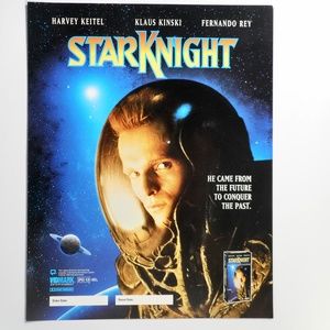 Sci-Fi Klaus Kinski Star Knight VTG 90s Original Movie Poster Flyer 2-side Space